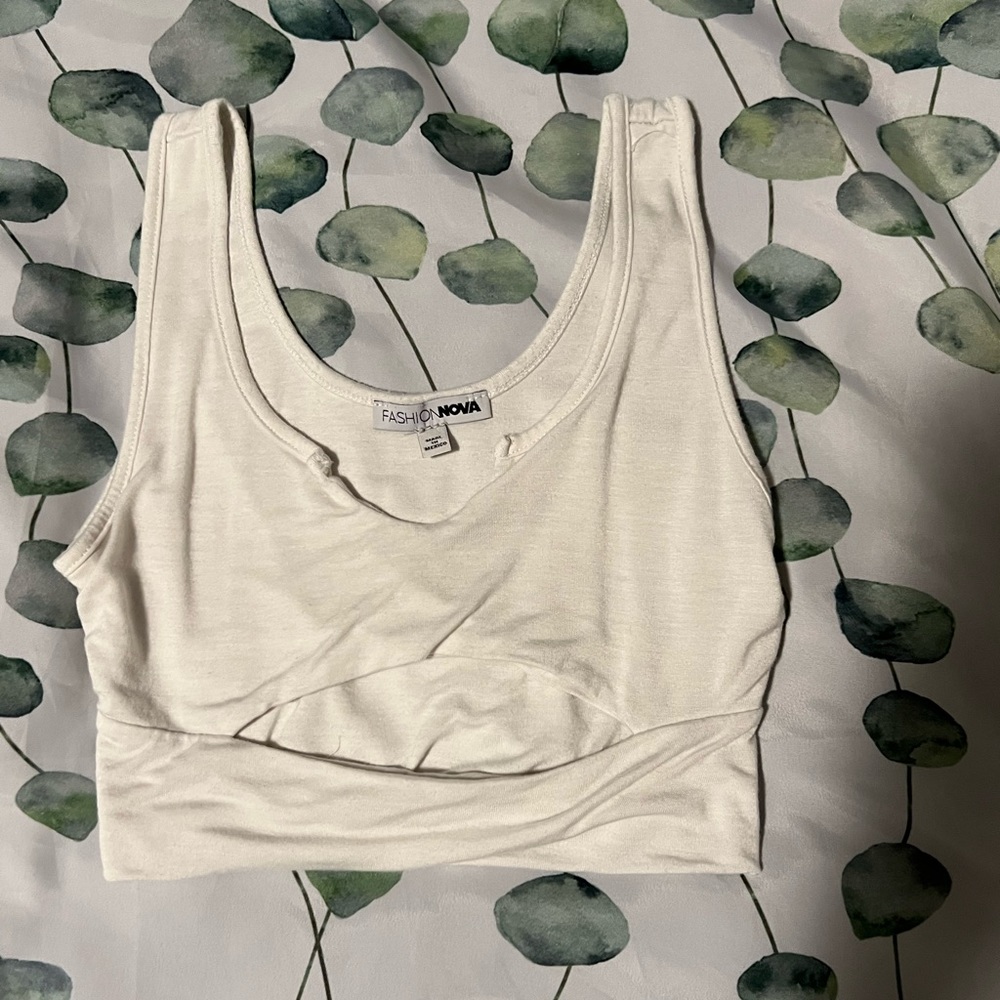 Fashion Nova white crop top